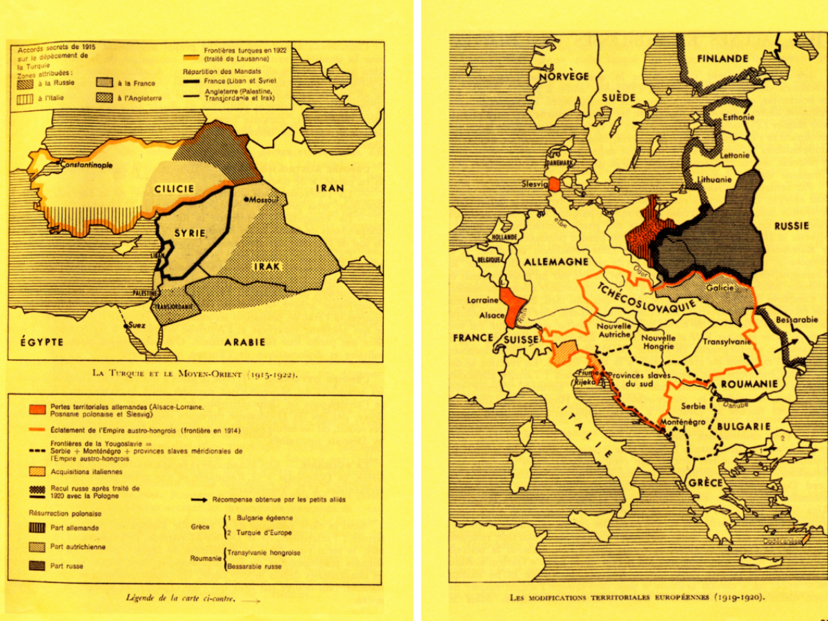 Les modifications territoriales européennes (1919-1920) et de la Turquie et du Moyen-Orient (1915-1922)